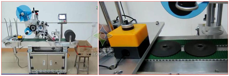 全自動砂輪片平面貼標機,全自動金剛片專用貼標機